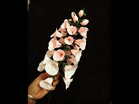 Bella's Craft/How to make Foxglove flowers by crepe paper/Hướng dẫn làm hoa mao địa hoàng