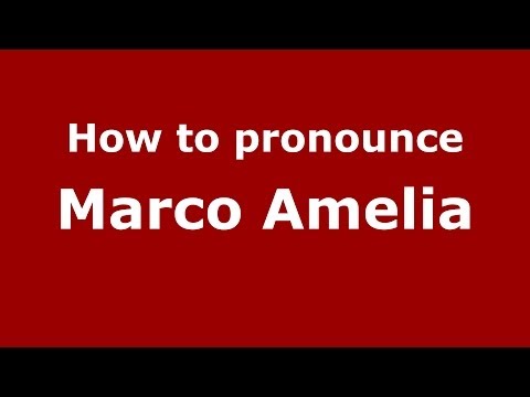 How to pronounce Marco Amelia (Italian/Italy)  - PronounceNames.com