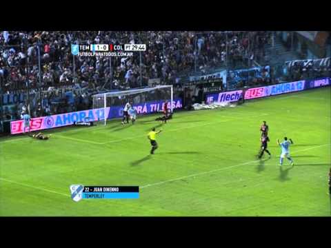 Gol de Dinenno. Temperley 2 - Colón 0. Fecha 9. Primera División 2015. FPT