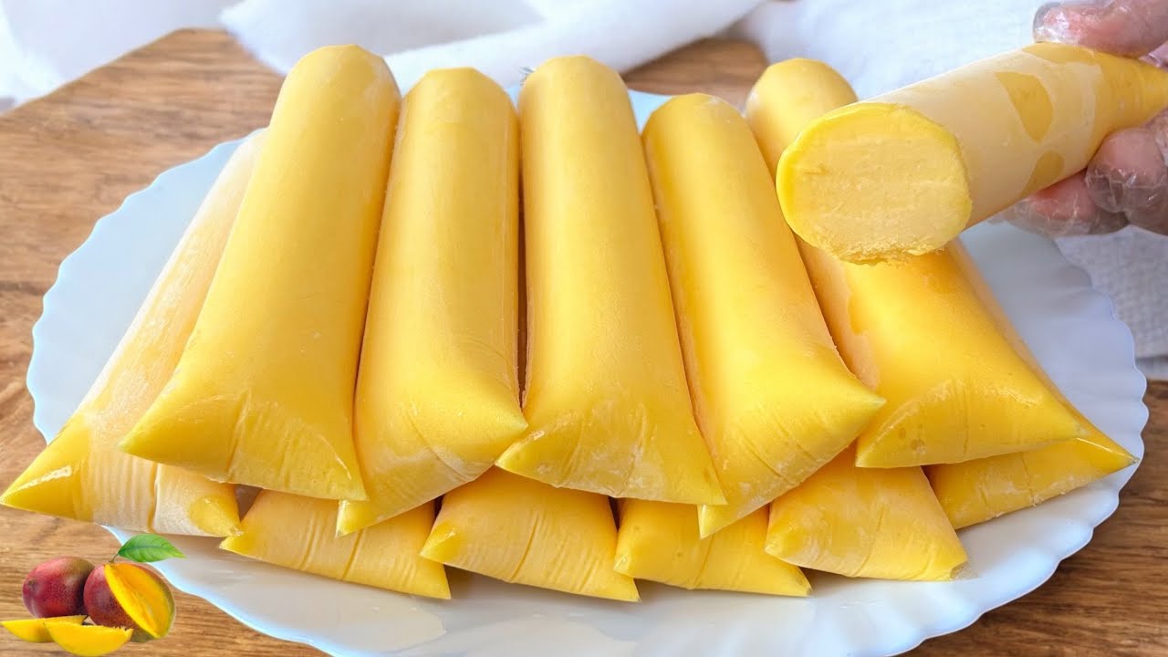 GELADINHO CREMOSO DE MANGA FEITO A BASE DE ÁGUA