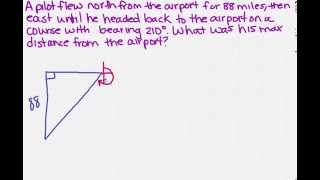 Flying with a bearing application with trigonometric function