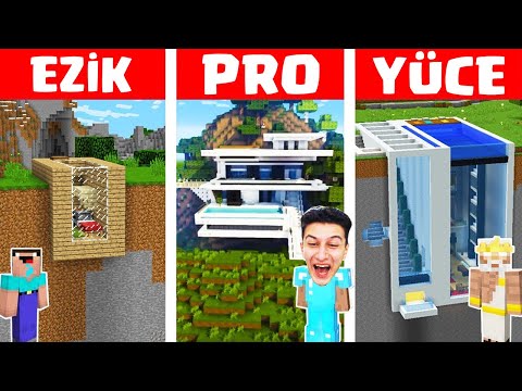 MİNECRAFT EZİK vs PRO vs YÜCE ⛰️ EN GÜZEL DAĞ EVİ KİM YAPACAK