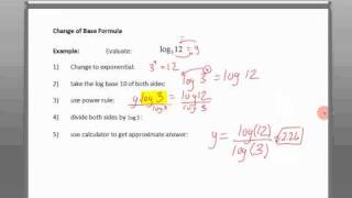 College Algebra - Section 5.5 - Video 4 - Change of Base Formula