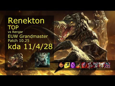 Renekton vs Rengar Top - EUW Grandmaster 11/4/28 Patch 10.25 Gameplay