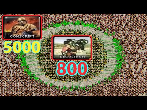 Desolators surrounded by Conscripts - Same Cost - Red Alert 2