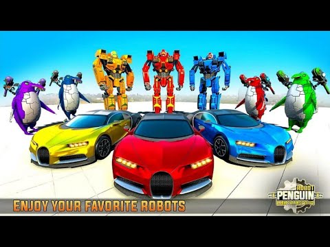 Penguin Robot Car Transformation Game: Blue Penguin Robot - Android Gameplay