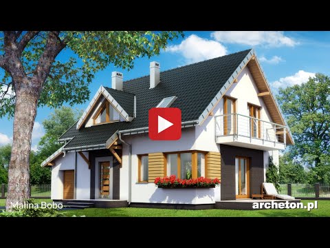 Projekt domu Malina Bobo- archeton.pl - z użytkowym poddaszem 141,4 m2