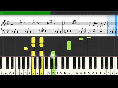 Brahms - Hungarian Dance No.5 EASY Piano Tutorial  - Synthesia