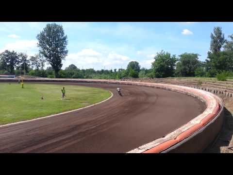 Michael Jepsen Jensen and Norbert Magosi speedway training - Debrecen HD