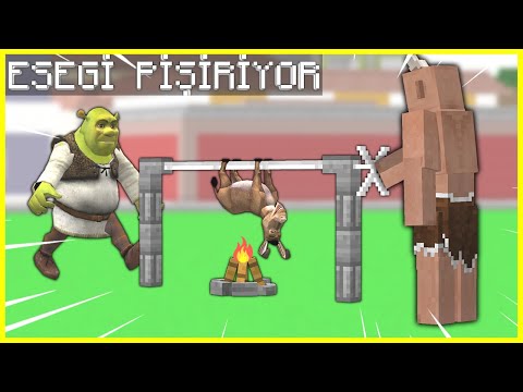 TEPEGÖZ EŞEĞİ MANGAL YAPIYOR, SHREK YARDIM EDİYOR! 😱 - Minecraft