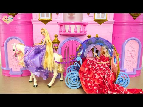 Princess Barbie Pink Castle New Furniture Setup Putri Barbie Kastil Mebel Barbie Castelo Mobiliário