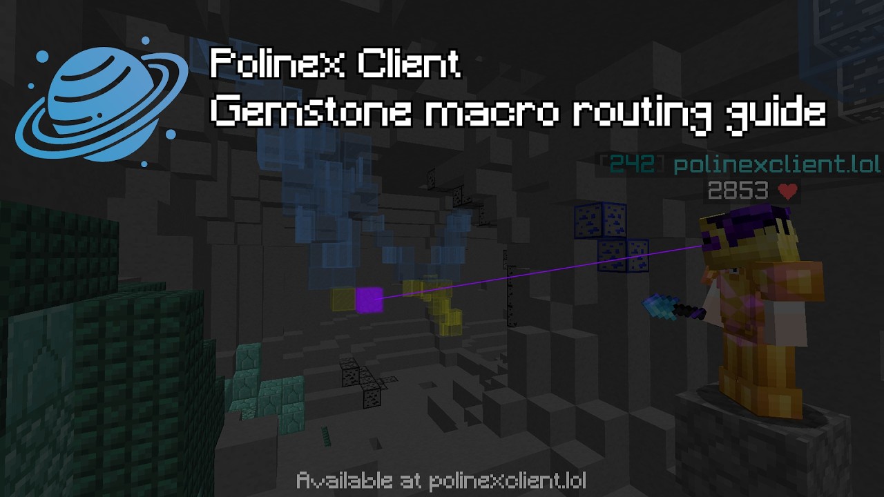 Polinex Client gemstone macro routing guide | Hypixel Skyblock mining