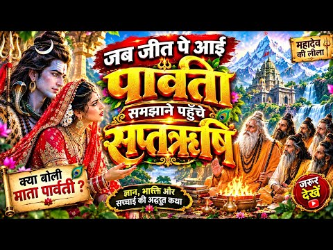 जब जीत पर आईं माता पार्वती, समझाने पहुँचे सप्तऋषि #महादेव #शिव #पार्वती #सप्तऋषि #शिवपार्वती