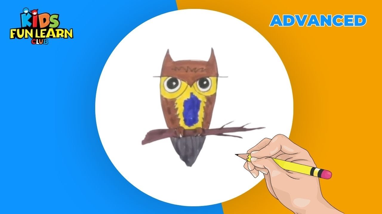How to draw an Owl Easily - Step by Step Tutorial for Kids and Beginners