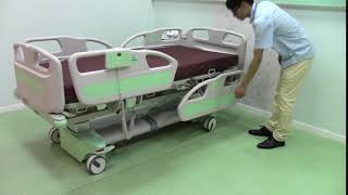 EZ-Turn Hospital Bed - Bedside rail down