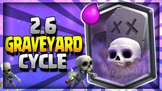 INSANE 2.6 SUPER FAST CYCLE GRAVEYARD DECK!! Arena 8 to 11 - Clash Royale Strategy