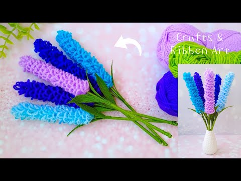It's so Beautiful 💜🧶 Super Easy Lavender Flower Making with Yarn - DIY Amazing Woolen Crafts