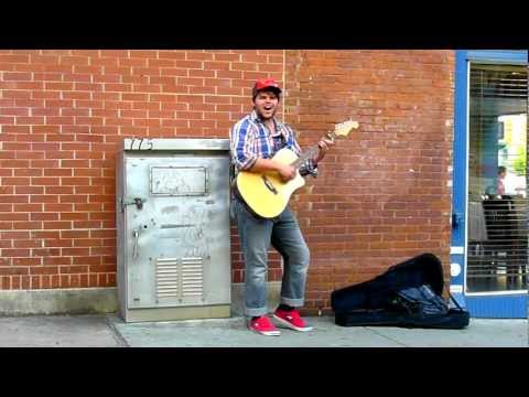Athens Jackson Street Dude Playing Guitar, Downtown on Friday the 13th, 2012 AthensRockShow.com