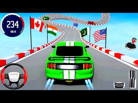 GT Muscle Cars Mega Ramp Stunt 3D - Extreme Ramp Car Racing Simulator : Android Gameplay 