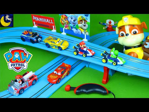 Paw Patrol Toys Race Track Disney Cars VS Mario Carrera 1st Monster Jam Trucks Surprise Blind Bags