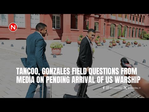 Davendranath Tancoo, Marvin Gonzales field questions from media on pending arrival of US warship