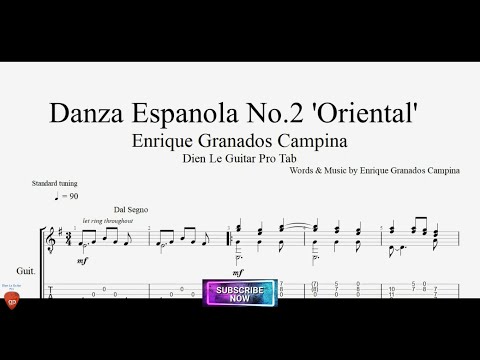 Spanish Dance Op.37 No.2 'Oriental' by Enrique Granados Campina with Guitar Tutorial TABs