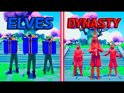 PRESENT ELF TEAM vs MEGA DYNASTY TEAM - Totally Accurate Battle Simulator | TABS