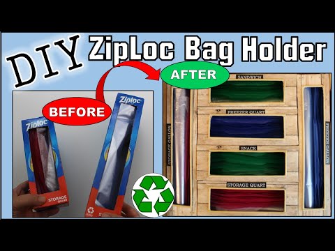 DIY ZIPLOC BAG ORGANIZER FROM 👍FREE👍 UPCYCLED BOX | RECYCLED KITCHEN ORGANIZATION