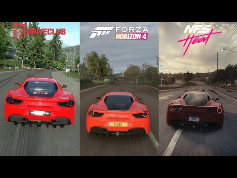 DriveClub vs Forza Horizon 4 vs Need for Speed Heat - Ferrari 488 GTB Sound Comparison