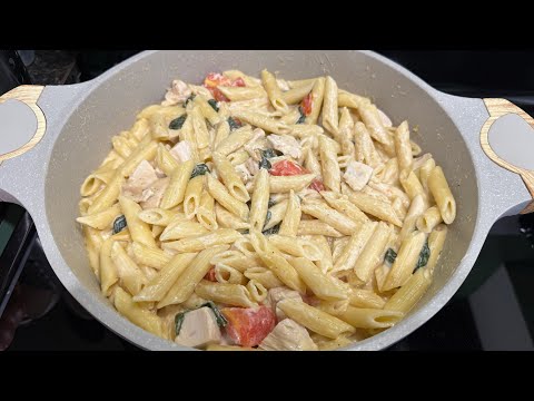 Pasta a la Toscana con pollo, la mejor de las mejores receta fácil y rápida