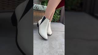 Vídeo Bota Couro Floater Cor Off White Tabita