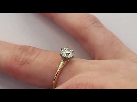 Circa 1919 14K Yellow Gold GIA 1.00ct Old European Diamond Engagement Ring
