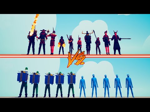 FIRE TEAM vs RANDOM TEAM + PRESENT ELF TEAM  - Totally Accurate Battle Simulator | TABS