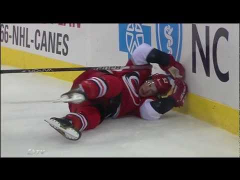 Mark Fraser's BIG Hit on Jeff Skinner - Leafs vs Canes - Feb 14th 2013 (HD)