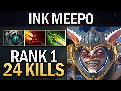 INK MEEPO WITH 24 KILLS AND RANK 1 - DOTA 2 GAMEPLAY