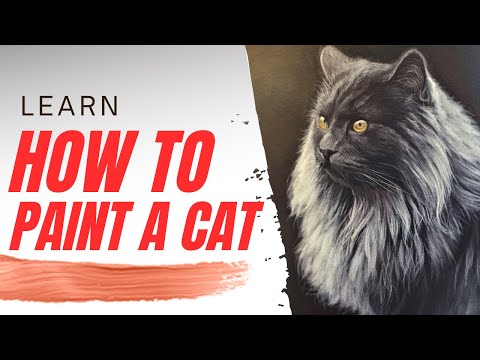 EASY How to Paint a Cat in Acrylics | Pet Portrait Painting | Part 2