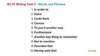 IELTS Writing Task 2 - Words and Phrases