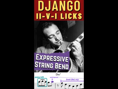 Django Reinhardt EXPRESSIVE string bending lick over 2-5-1!