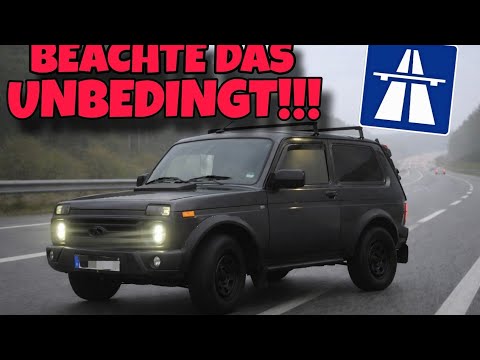 Kann der Lada Niva Autobahn? Autobahnfahrt 