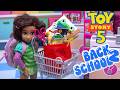 Toy Story 5 Movie Back To School Shopping With Bonnie Woody Jessie Lilypad Dolls Supplies
