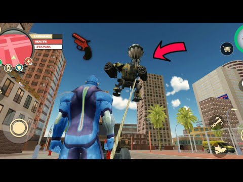 Rope Hero: Vice Town (Air Balloon Fly BD - 100 Robot Machine) Flair Hot Balloon- Android Gameplay HD