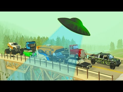 Beamng drive - Breakable Car Bridge Crashes #4