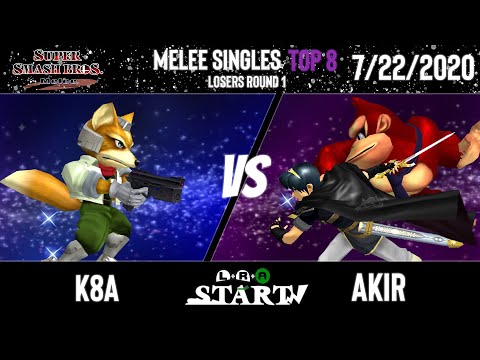 LRA Start 3 Top 8 - K8A (Fox) Vs. Akir (Marth/DK) Smash Melee Losers Round 1