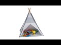 Tente tipi pour enfants Marron - Gris - Bois manufacturé - Textile - 120 x 150 x 120 cm