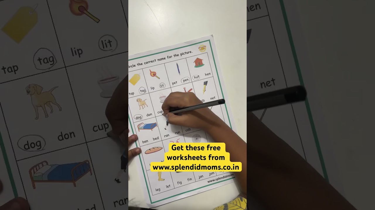 Practicing CVC WORDS 3 letter words #splendidmoms #worksheets #englishlanguage