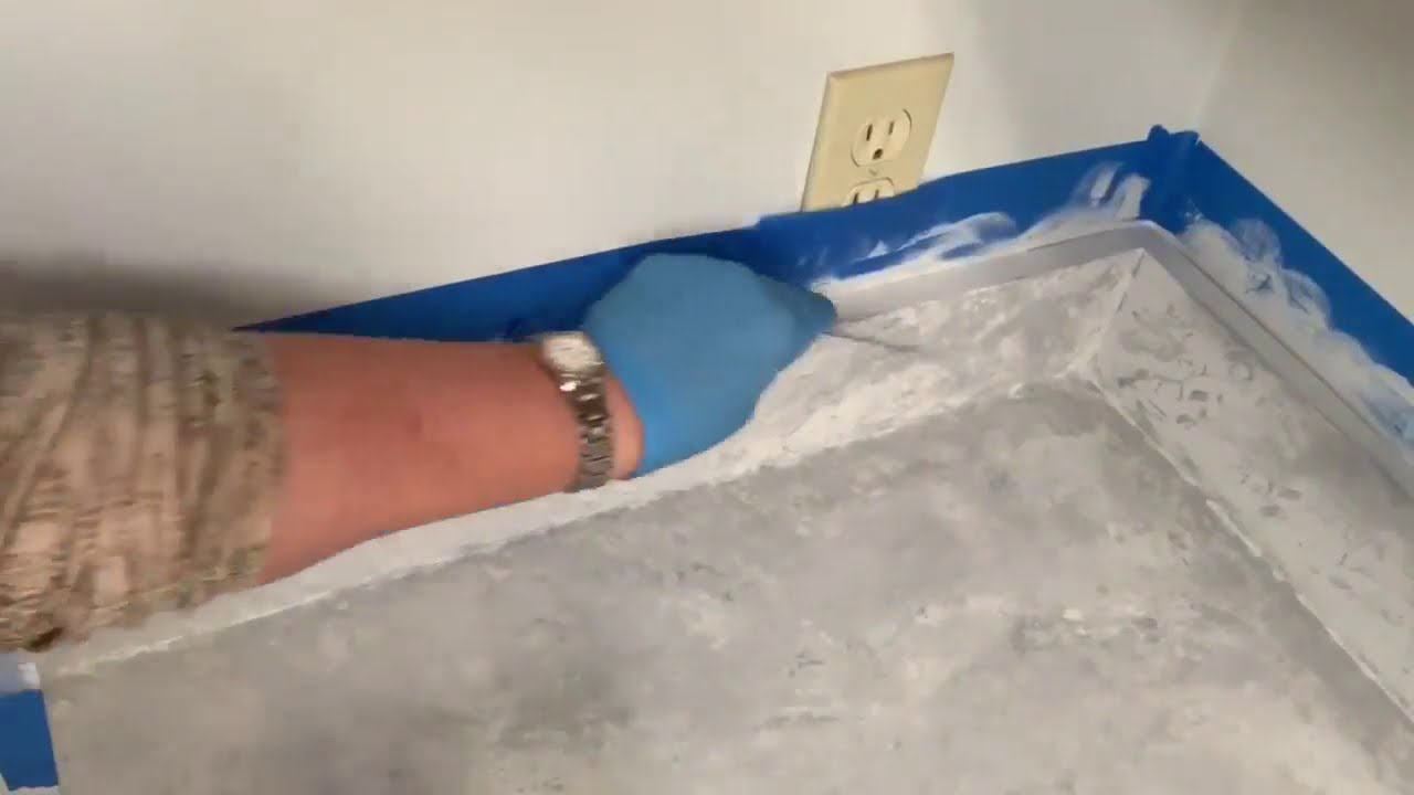 How to Create FAUX MARBLE look Countertops using this EASY technique & ALL-IN-ONE Paint!