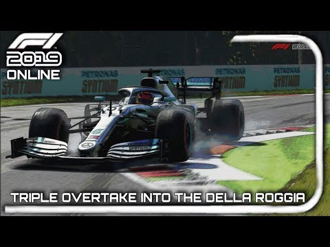 F1 2019 Online: TRIPLE OVERTAKE INTO THE DELLA ROGGIA AT MONZA
