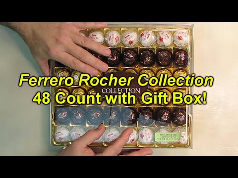 AMAZING GIFT Ferrero Rocher Collection, Fine Hazelnut Milk Chocolates, 48 Count with Gift Box