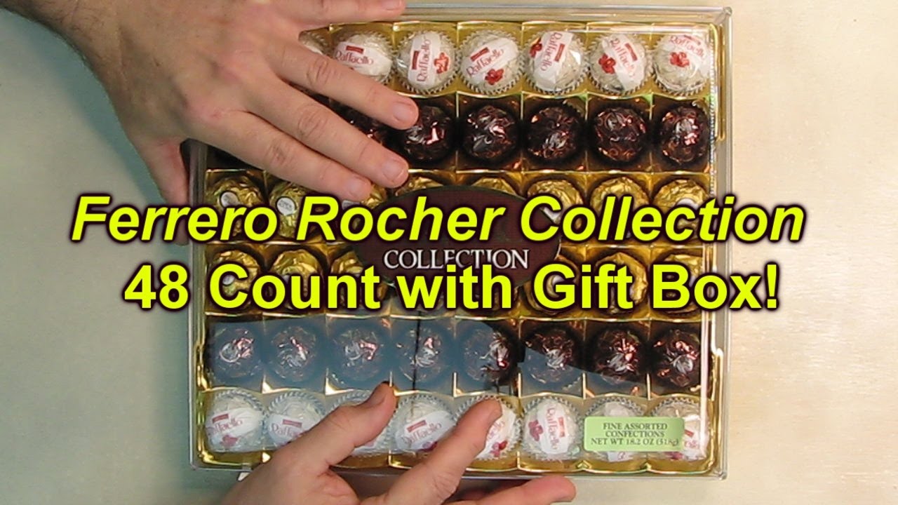 AMAZING GIFT Ferrero Rocher Collection, Fine Hazelnut Milk Chocolates, 48 Count with Gift Box