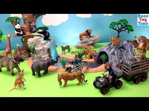 Schleich Wildlife Animal Trailer Playset with other Fun Toy Animals For Kids
